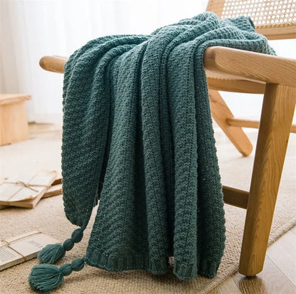 Nordic Deken – Chunky Knit Bedspread met Frans Voorziening