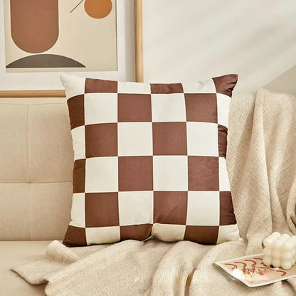 Mode Checkerboard Plaid Kussenhoes – Retro Decoratie voor Elke Ruimte