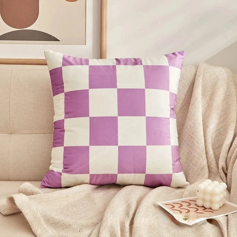 Mode Checkerboard Plaid Kussenhoes – Retro Decoratie voor Elke Ruimte