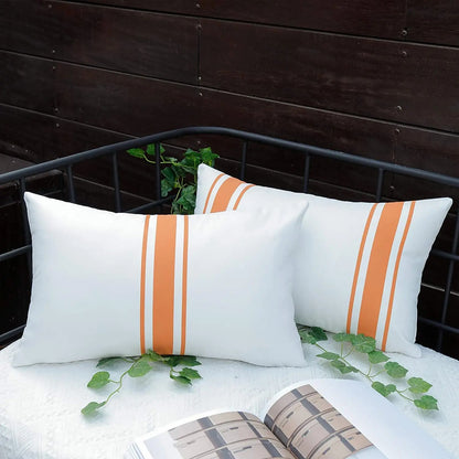 2 Piece Simple Striped Waterproof Cushion Cover