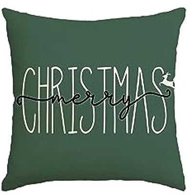 Colorful Christmas Cushion Cover – 'Merry Christmas Tree' &amp; 'Hello Winter' Design