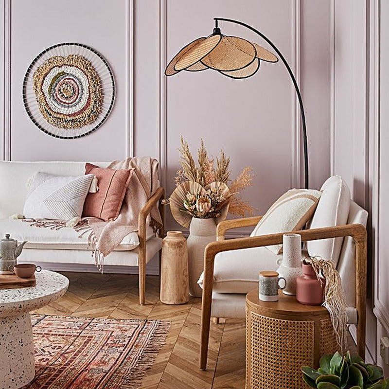 RattanLuxe - Chic Rattan Floor Lamp