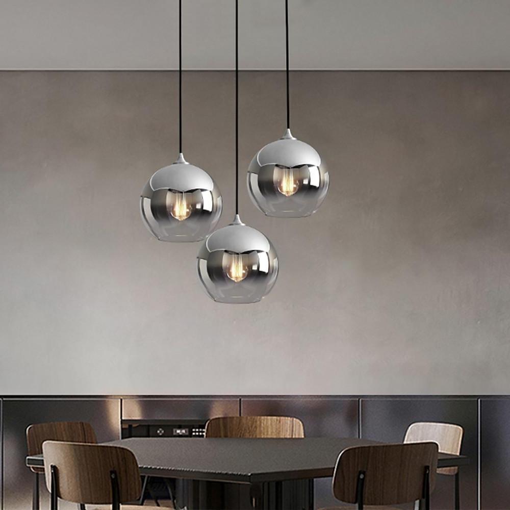 LichtMeester - Modern Globe Design Glass Pendant Lamp with LED Lighting for Kitchen and Dining Room