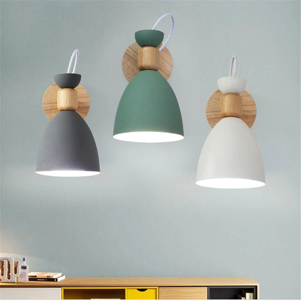 Modern LED Wooden Bedroom Wall Lamp 