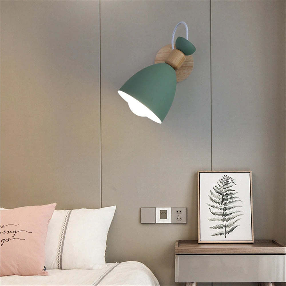 Modern LED Wooden Bedroom Wall Lamp 