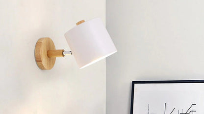 Modern LED Wooden Bedroom Wall Lamp 