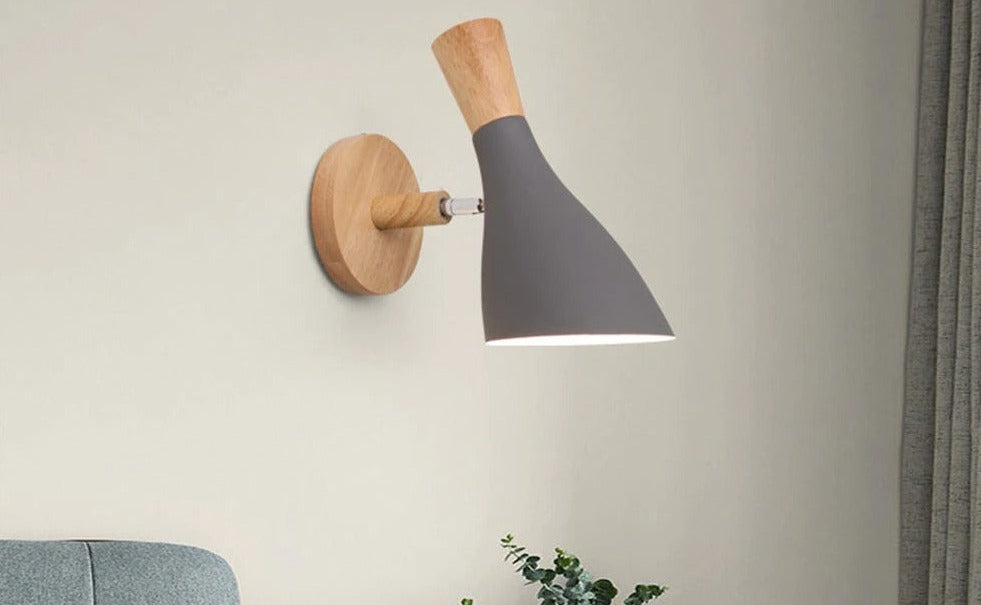 Modern LED Wooden Bedroom Wall Lamp 