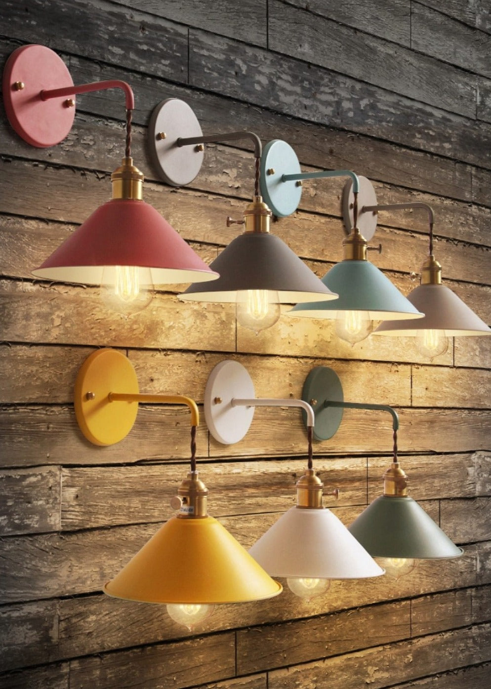 Vintage Wall Lamps in Vibrant Colors 