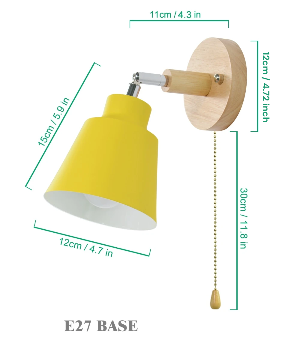 Rotating Collin Wall Lamp with Pull Chain Switch 