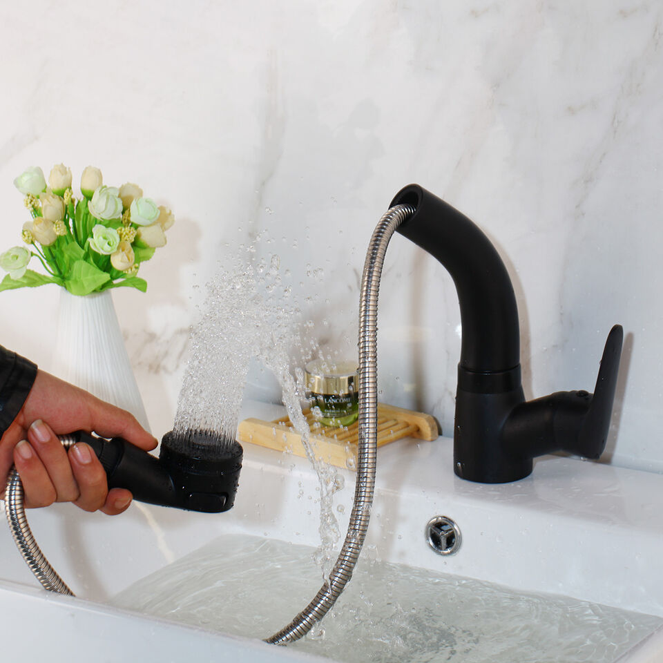 Bathroom Extendable Lift Brass Mixer Tap Faucet 