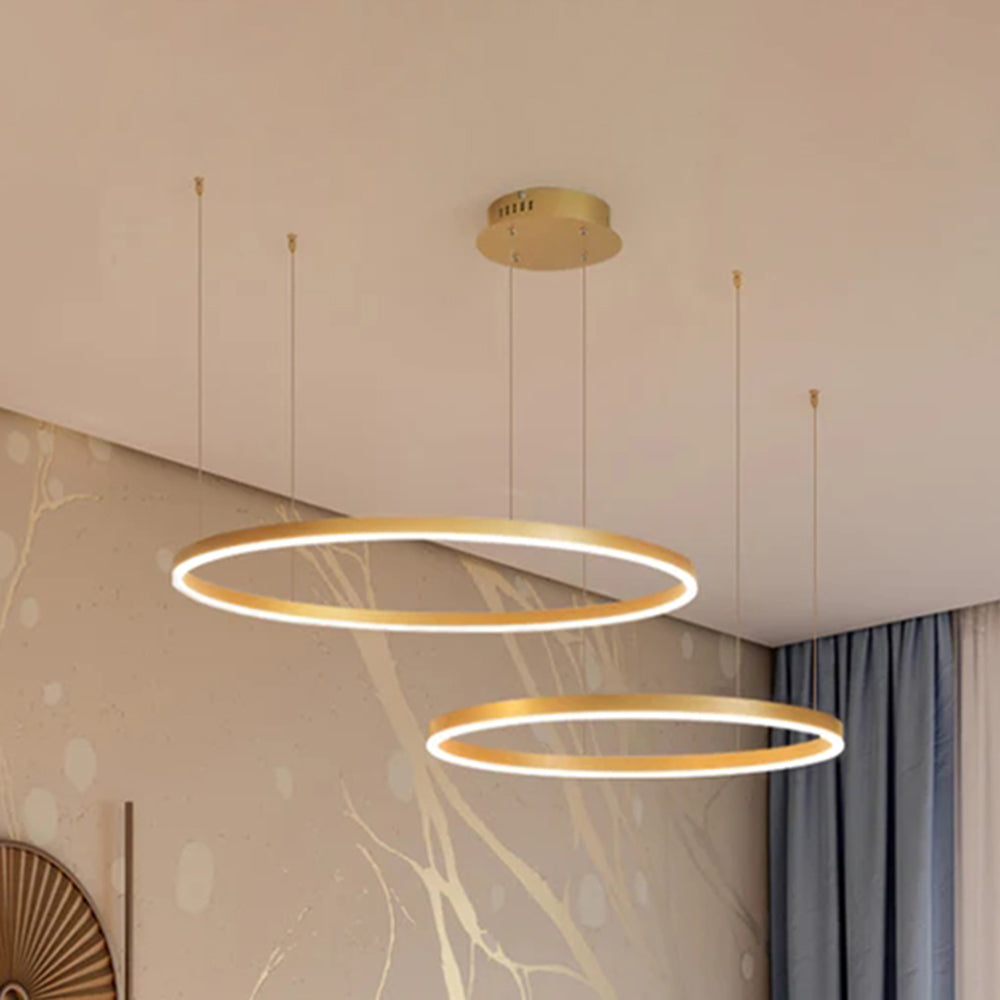 LunaGlow – Elegant Circular Metal Chandelier 