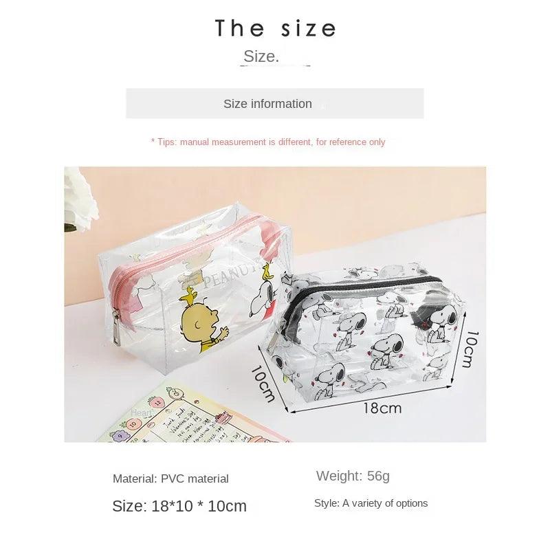 Snoopy Outdoor Makeup Bag - Transparent Travel Bag for Women