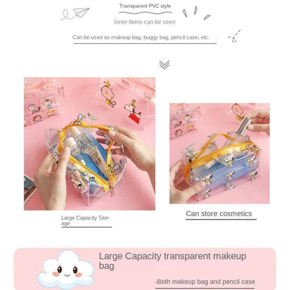 Snoopy Outdoor Makeup Bag - Transparent Travel Bag for Women