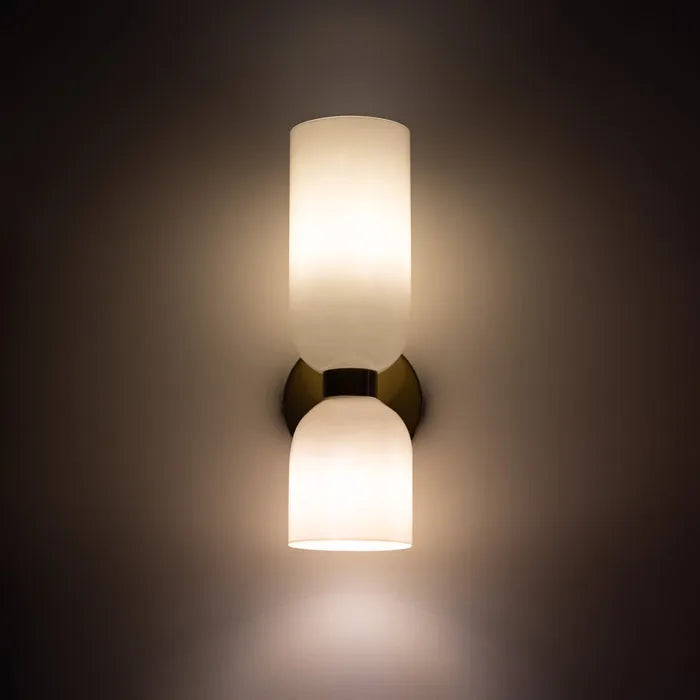 Dubbellaagse Glazen Wandlamp - Elegante Verlichting voor Jouw Ruimte