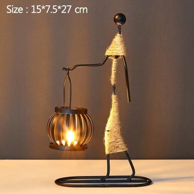 Handmade Metal Candle Holders with Unique Figure Design 