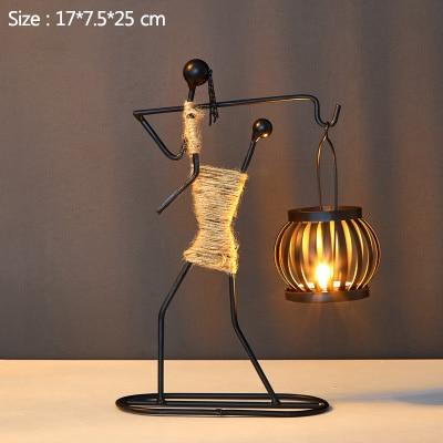 Handmade Metal Candle Holders with Unique Figure Design 