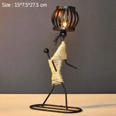 Handmade Metal Candle Holders with Unique Figure Design 