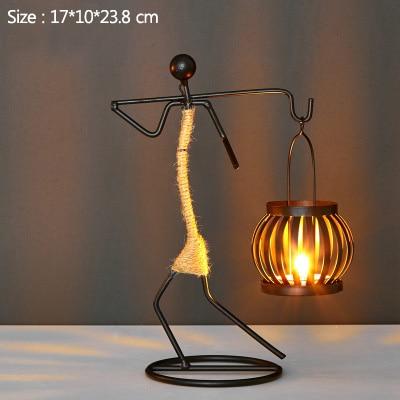 Handmade Metal Candle Holders with Unique Figure Design 