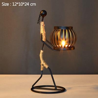 Handmade Metal Candle Holders with Unique Figure Design 