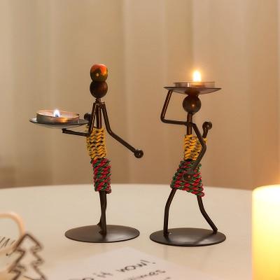 Handmade Metal Candle Holders with Unique Figure Design 