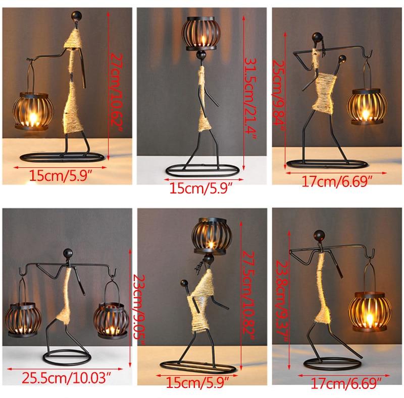 Handmade Metal Candle Holders with Unique Figure Design 