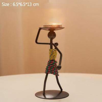 Handmade Metal Candle Holders with Unique Figure Design 