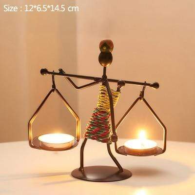 Handmade Metal Candle Holders with Unique Figure Design 