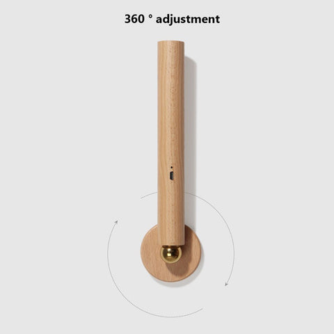 Magnetic 360 Nordic design wooden wall lamp